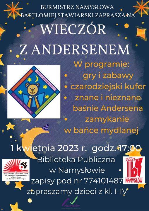 Wiecz R Z Andersenem W Bibliotece Visit Namyslow Pl Powiat Namys Owski